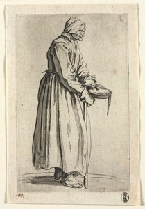 I mendicanti: Mendicante donna con la sua ciotola per le elemosine