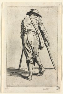 I mendicanti: Mendicante con stampelle, con un cappello