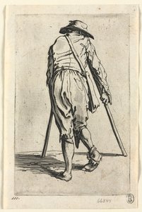 I mendicanti: Mendicante su stampelle, con cappello, c. 1623
