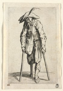 I mendicanti: Mendicante con gamba di legno, c. 1623 da Jacques Callot