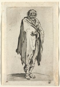 I mendicanti: Mendicante senza cappello o scarpe, c. 1623 da Jacques Callot