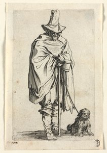 I mendicanti: Cieco con il suo cane da Jacques Callot