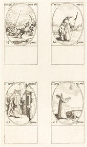 La conversione di Saulo; San Paolo; San Giovanni Crisostomo; San Cirillo di Alessandria da Jacques Callot