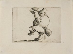 Il bevitore visto da dietro, da Varie Figure Gobbi da Jacques Callot
