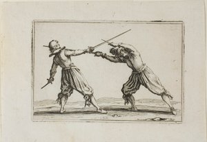 Il duello con spade e pugnali, dai Capricci da Jacques Callot