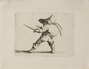 Il duellante con spada e pugnale, da Varie Figure Gobbi da Jacques Callot