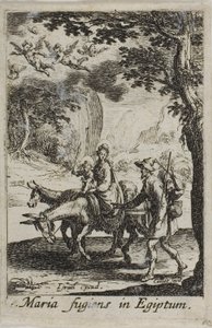 La fuga in Egitto, da La vita della Vergine da Jacques Callot