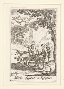 La fuga in Egitto, n. 9 da La vita della Vergine da Jacques Callot