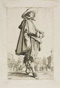 Il gentiluomo con le mani giunte, tavola undici da La Noblesse da Jacques Callot