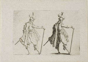 Il gentiluomo con un grande bastone, da I capricci da Jacques Callot