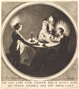 La Sacra Famiglia a tavola da Jacques Callot