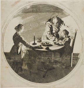 La Sacra Famiglia a tavola da Jacques Callot