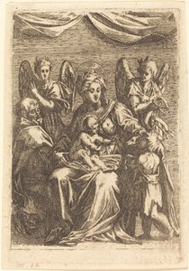 La Sacra Famiglia con due angeli da Jacques Callot