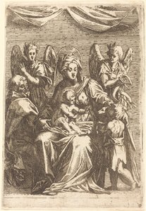 La Sacra Famiglia con due angeli da Jacques Callot