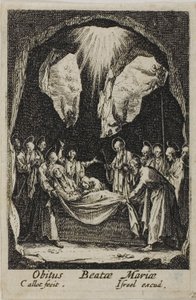 La sepoltura della Vergine, da La vita della Vergine da Jacques Callot