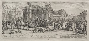 Le grandi miserie della guerra: Devastazione di un monastero da Jacques Callot