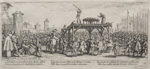 Le grandi miserie della guerra: esecuzione sulla ruota, 1633 da Jacques Callot