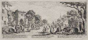 Le grandi miserie della guerra: i mendicanti e i morenti, 1633 da Jacques Callot