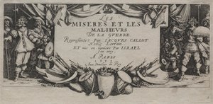 Le grandi miserie della guerra: Pagina del titolo da Jacques Callot