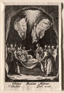 La vita della Vergine: La sepoltura della Vergine da Jacques Callot