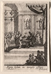 La vita della Vergine: La presentazione di Cristo al Tempio da Jacques Callot
