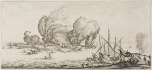La battaglia navale, da Varie scene disegnate a Firenze da Jacques Callot
