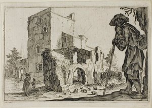 Il pastore e le rovine, dai Capricci da Jacques Callot