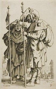 I due pellegrini, tavola tre da I mendicanti da Jacques Callot