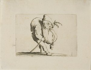 Il gobbo con un bastone, da Varie Figure Gobbi da Jacques Callot