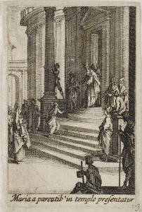 La Vergine Maria presentata al tempio, da La vita della Vergine da Jacques Callot
