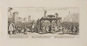 La Ruota, tavola quattordici da Le Miserie della Guerra da Jacques Callot