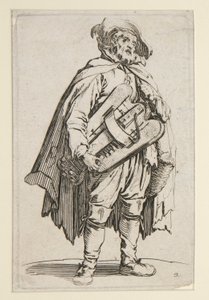 Il suonatore di ghironda, da I mendicanti da Jacques Callot