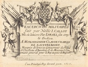 Pagina del titolo per "The Military Exercises" da Jacques Callot