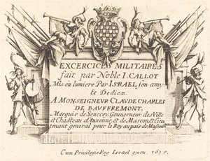 Pagina del titolo per "The Military Exercises" da Jacques Callot