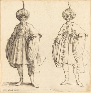 Due turchi vestiti con turbanti con piuma da Jacques Callot