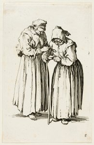 Due donne mendicanti, tavola otto da I mendicanti da Jacques Callot
