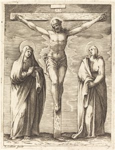 Vergine e San Giovanni ai piedi della croce da Jacques Callot