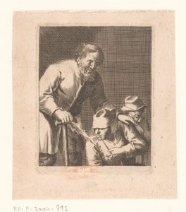 Figura con pipa seduta tra uomo e bambino da Jacques Dassonville (attributed to)