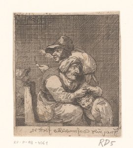 Donna anziana spulcia un bambino da Jacques Dassonville (attributed to)
