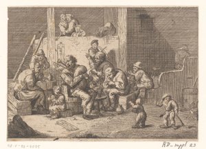Interno con suonatore di cornamusa e violino e due cantanti da Jacques Dassonville