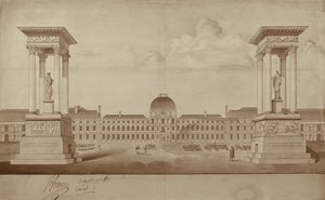 Piano per i monumenti commemorativi del 14 luglio e 10 agosto, da collocare a Place du Carrousel da Jacques Delannoy