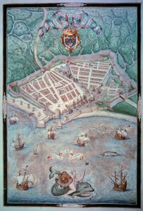 Vista della città di Le Havre da Jacques Delvaux