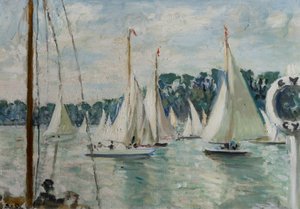 Regata di yacht sulla Senna da Jacques Emile Blanche