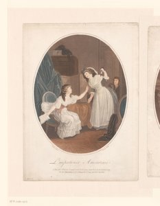 Interno con due donne eleganti, un ragazzo sulla soglia da Jacques Eustache de Sève