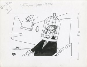 Le Figaro, satira in B/N da Jacques Faizant