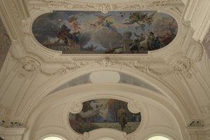 Decorazione del padiglione Nord del Petit Palais - Il trionfo di Parigi (soffitto) - Parigi, capitale intellettuale (Demi-coupole) da Jacques Fernand Humbert