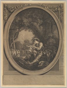 La partenza del messaggero, XVIII secolo da Jacques Firmin Beauvarlet