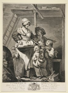 La venditrice di mele cotte da Jacques Firmin Beauvarlet