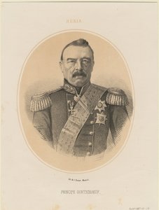 Ritratto del principe Mikhail Dmitrievich Gorchakov 1795-1861, 1865 da Jacques Francois Gauderique Llanta