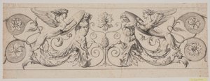 Friso decorativo con centauri e sfingi da Jacques Francois Joseph Saly